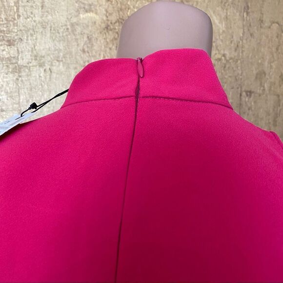 NWT ZARA fuchsia  high collar wide leg jumpsuit XS - Picture 7 of 10